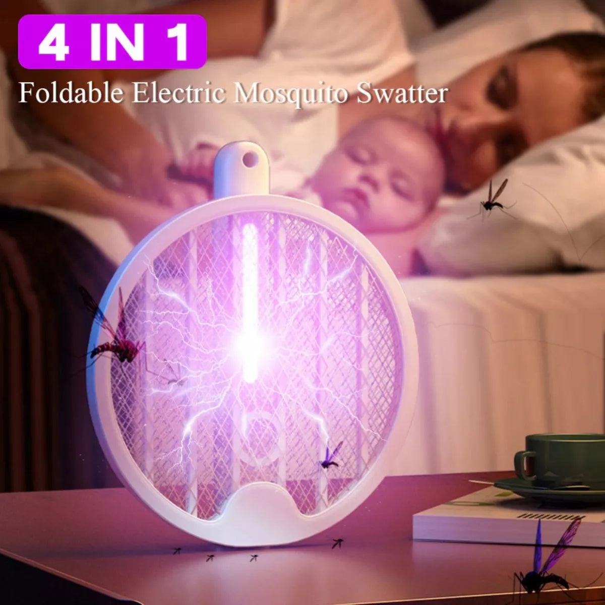 RAQUETA ELÉCTRICA COLGANTE PARA MOSQUITOS RECARGABLE