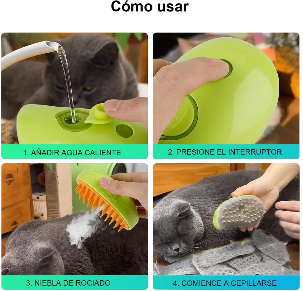 Cepillo  Vaporizador Mascotas quita pelos